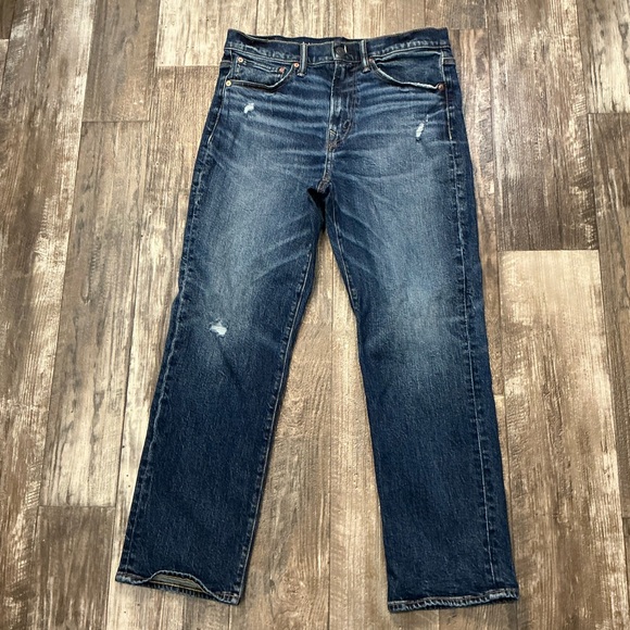 American Eagle Outfitters Dark Blue Straight Jeans Size 31x30 - Picture 7 of 9